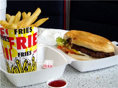 Picture Of French Friesand Hamburger At Restaurant